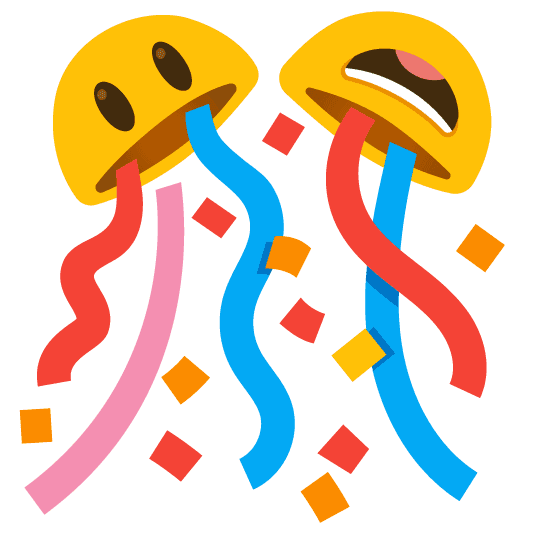 Combined Emoji - 1f38a-1f603