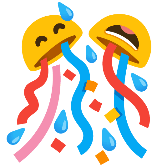 Combined Emoji - 1f38a-1f605