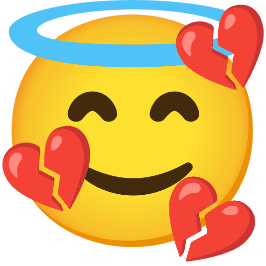 Combined Emoji - 1f494-1f607