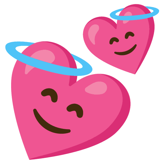 Combined Emoji - 1f495-1f607