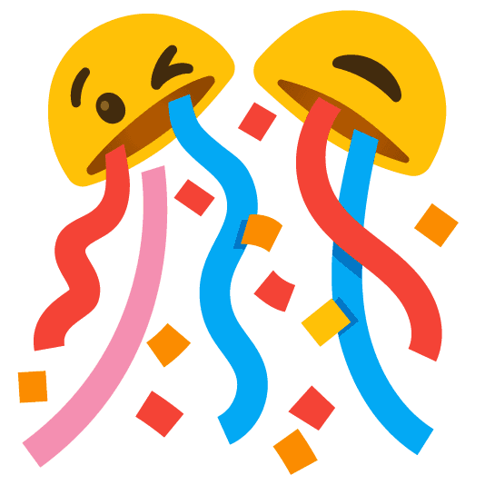 Combined Emoji - 1f38a-1f609