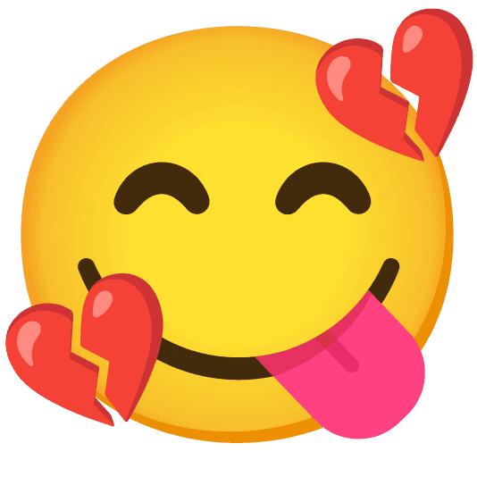 Combined Emoji - 1f494-1f60b