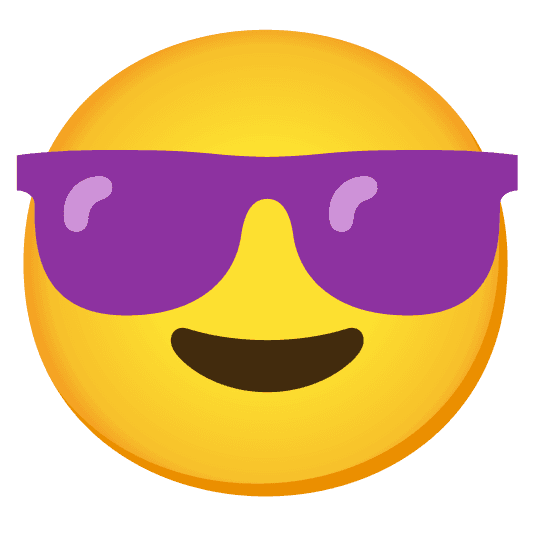 Combined Emoji - 1f49c-1f60e