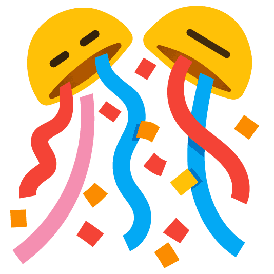 Combined Emoji - 1f38a-1f611