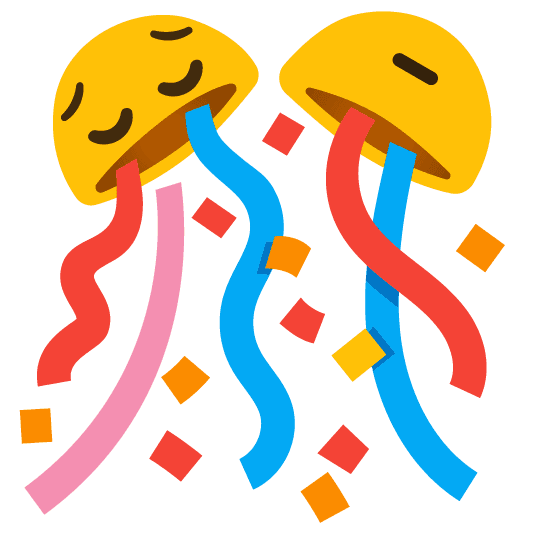 Combined Emoji - 1f38a-1f614