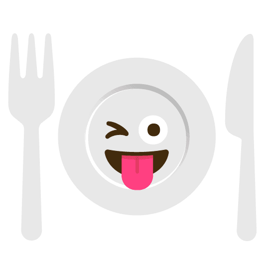 Combined Emoji - 1f37d-fe0f-1f61c