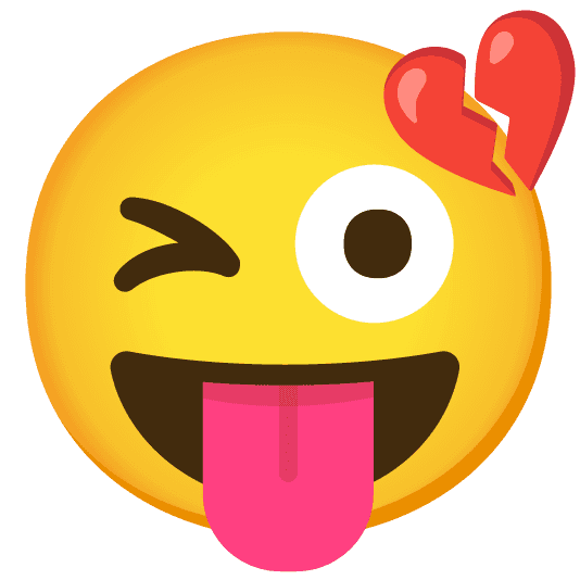 Combined Emoji - 1f494-1f61c