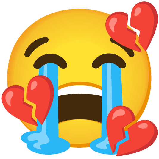 Combined Emoji - 1f494-1f62d