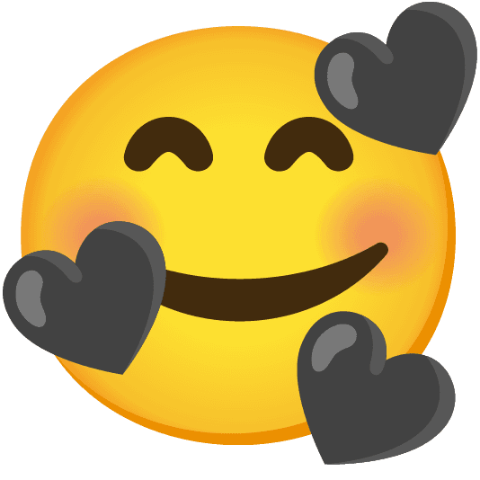 Combined Emoji - 1f5a4-1f970