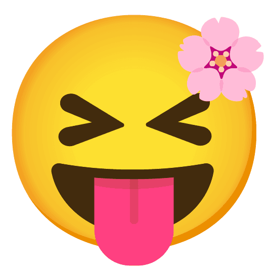 Combined Emoji - 1f338-1f61d