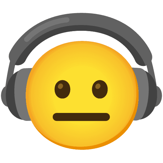 Combined Emoji - 1f3a7-1f610