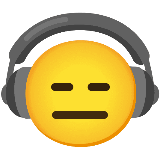 Combined Emoji - 1f3a7-1f611