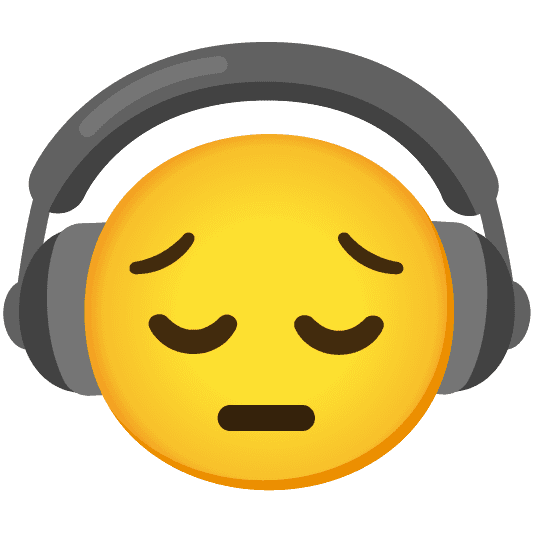 Combined Emoji - 1f3a7-1f614