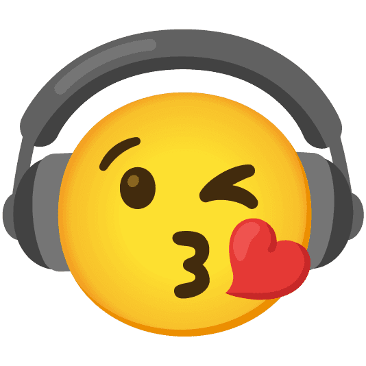 Combined Emoji - 1f3a7-1f618