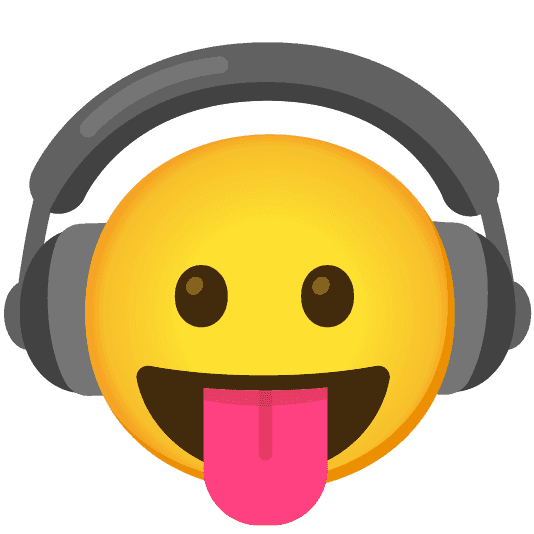 Combined Emoji - 1f3a7-1f61b