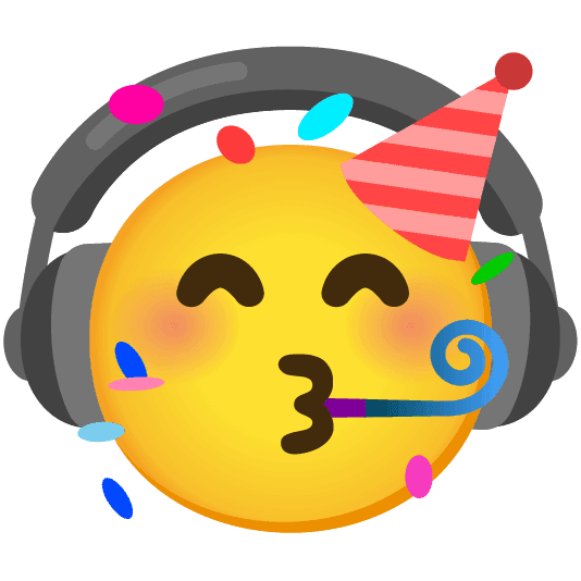 Combined Emoji - 1f3a7-1f973