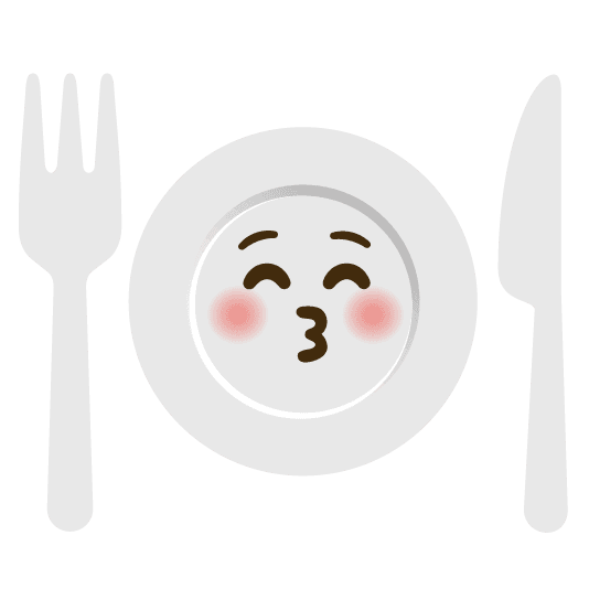 Combined Emoji - 1f37d-fe0f-1f61a