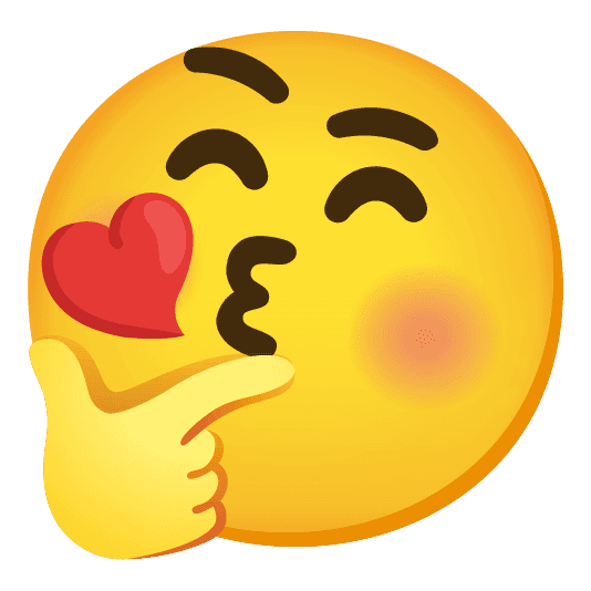 Combined Emoji - 1f61a-1f914