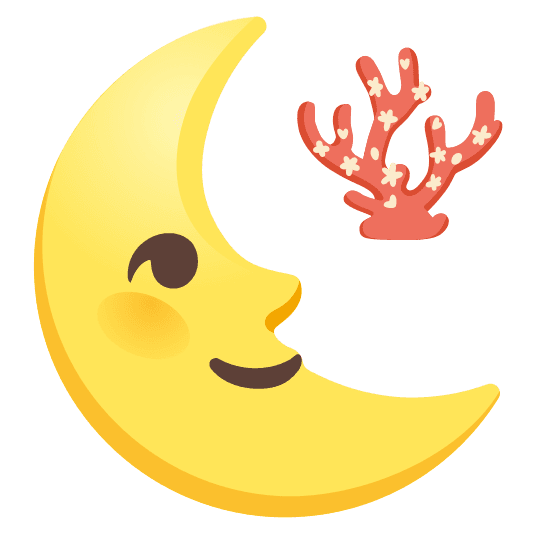 Combined Emoji - 1f31c-1fab8