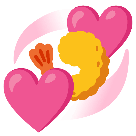 Combined Emoji - 1f364-1f49e