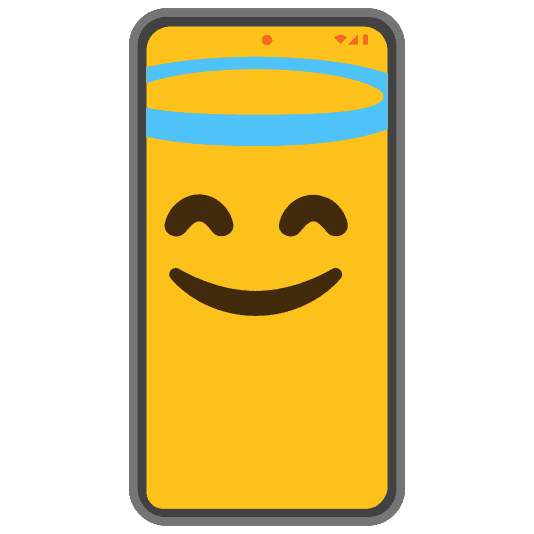 Combined Emoji - 1f4f1-1f607